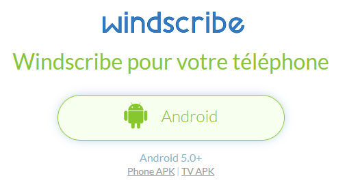 Illustration : APK du VPN gratuit de Windscribe