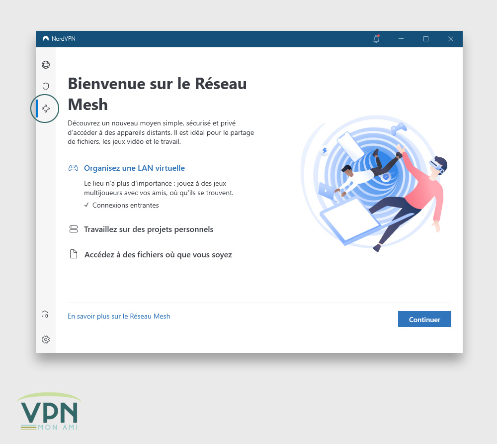 Illustration : Aperçu du réseau Mesh de NordVPN