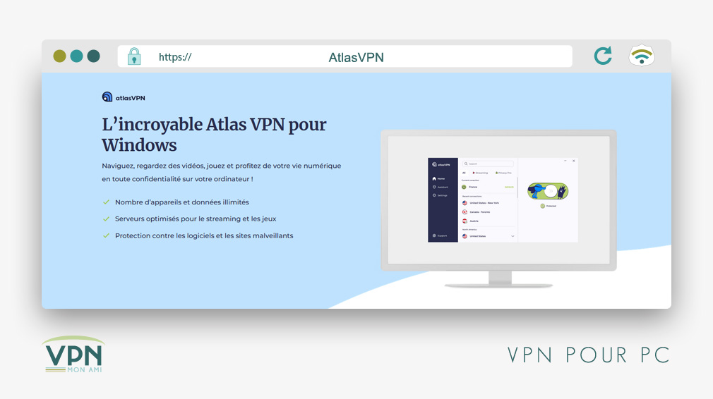 Illustration : Atlas VPN pour pc