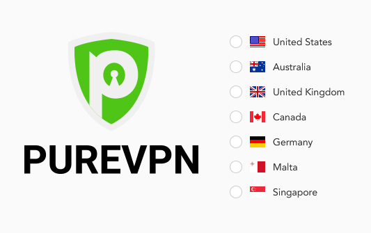 Choix-de-pays-des-IP-statiques-de-PureVPN Illustration : Pays disponibles pour une IP statique exclusive chez PureVPN