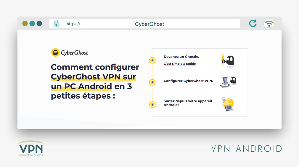 Illustration : CyberGhost VPN Android.