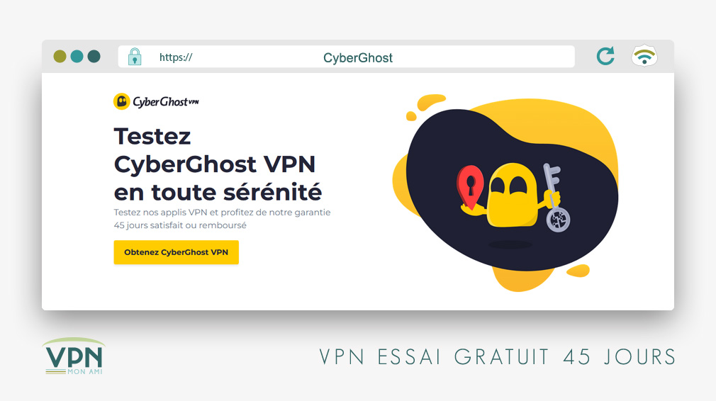 Illustration : CyberGhost VPN essai gratuit 45 jours