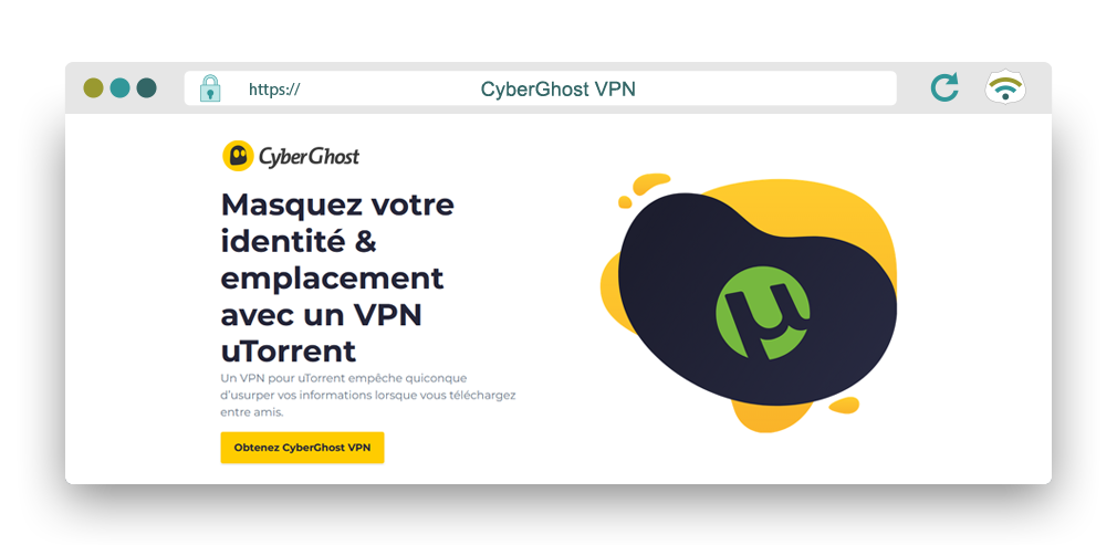 Illustration : CyberGhost VPN pour uTorrent