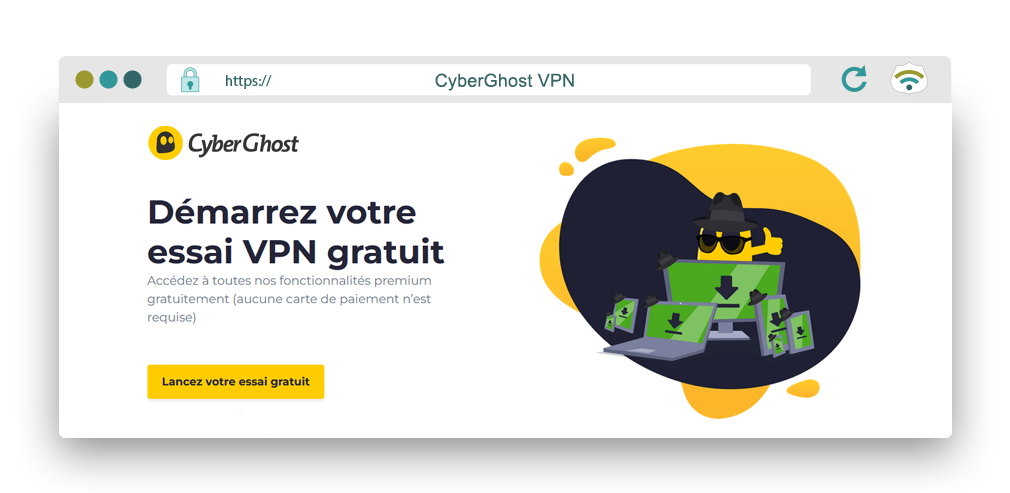 Illustration : CyberGhost VPN le plus aimé des français.