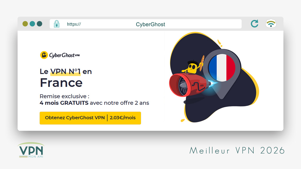 CyberGhost parmi les meilleurs VPN 2026