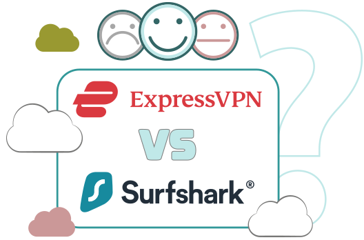 Illustration : ExpressVPN et Surfshark