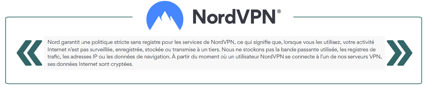 Illustration : Extrait de la politique de confidentialité de NordVPN