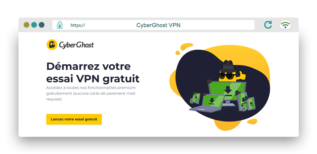 Illustration : présentation de GyberGhost VPN gratuit pour PC