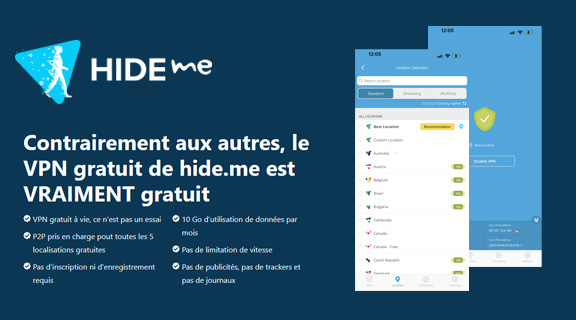 Illustration : Hide.me VPN gratuit à vie pour mac