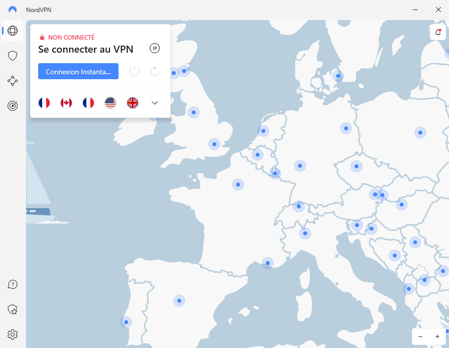 Illustration : Interface de NordVPN 2022