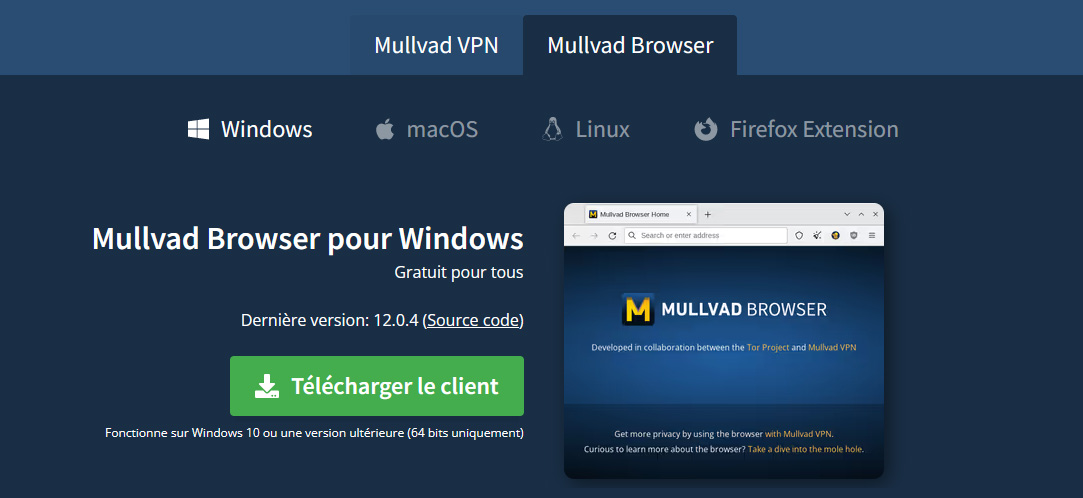 Illustration : Mullvad Browser