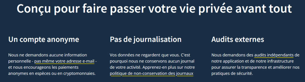 Illustration : Mullvad VPN anonyme