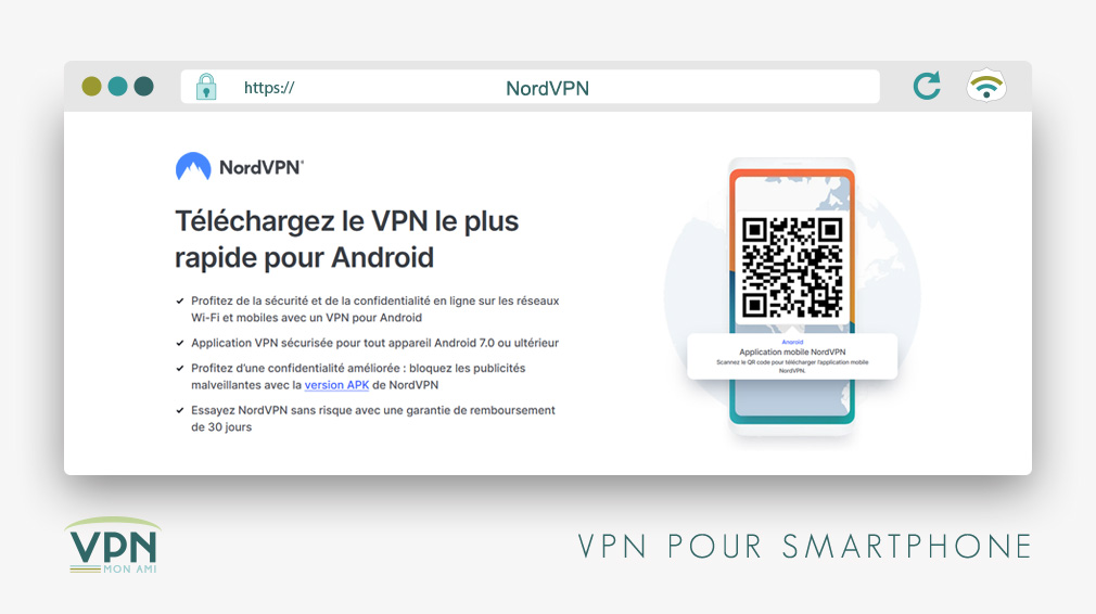 Illustration : Nord VPN pour smartphone