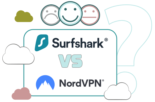 Illustration : NordVPN et Surfshark