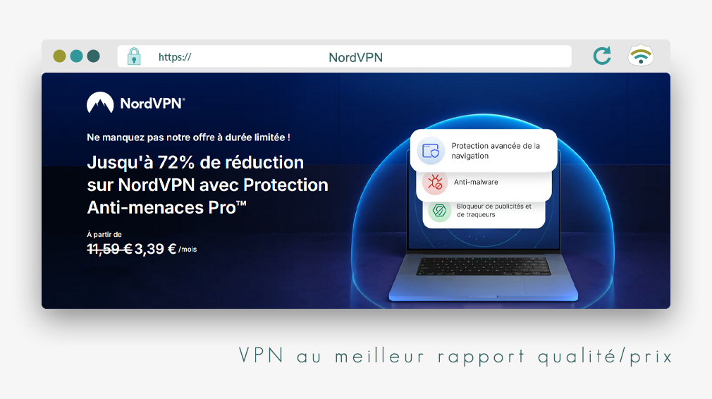 Illustration : NordVPN, le VPN au meilleur rapport qualité prix en aout 2025