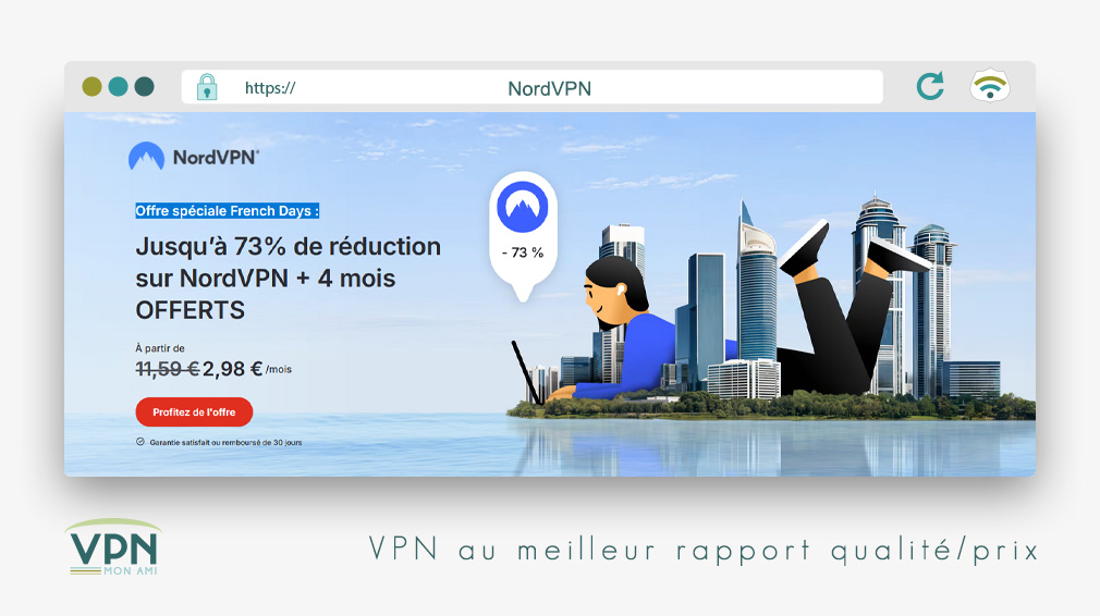 Illustration : NordVPN, le VPN au meilleur rapport qualité prix en 2025_ Offre des french days