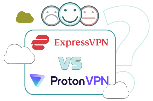 Illustration : Picto ExpressVPN vs ProtonVPN