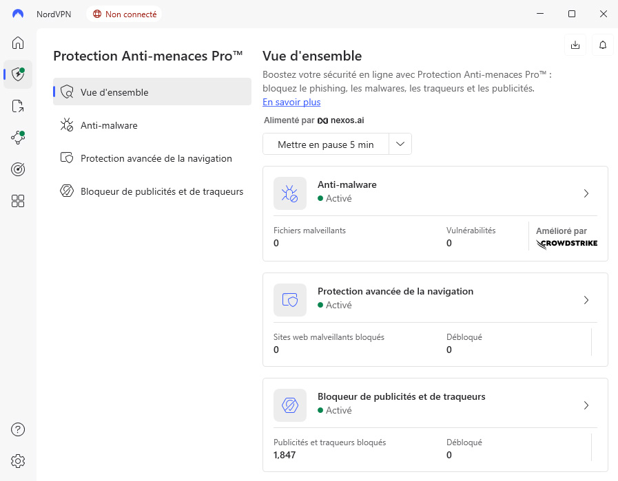 Protection Anti Menace NordVPN avec CrowdStrike