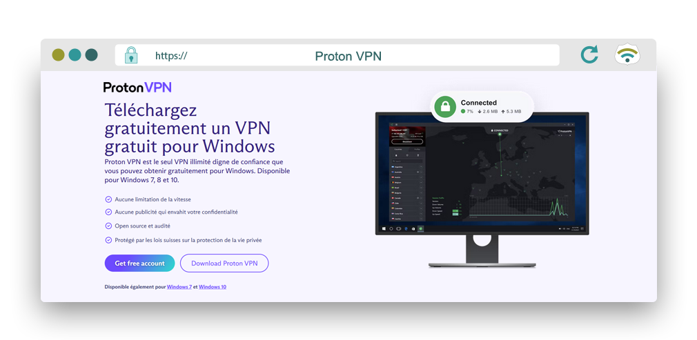 Illustration : ProtonVPN, un VPN Open Source gratuit pour pc