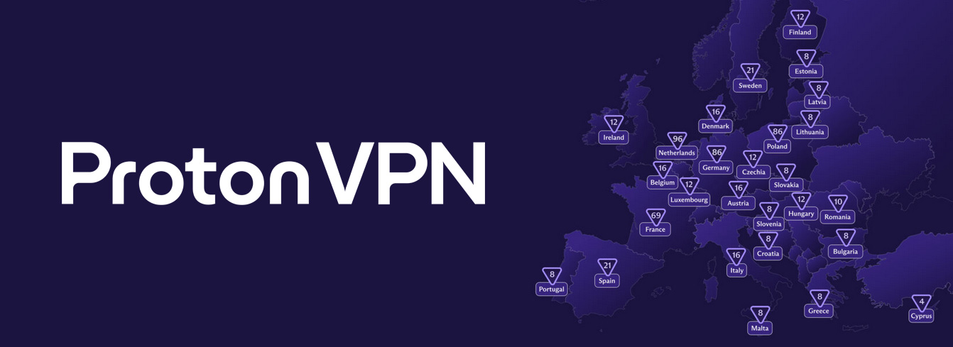 Illustration : Proton VPN dispose de serveurs dans tous les pays de l'UE