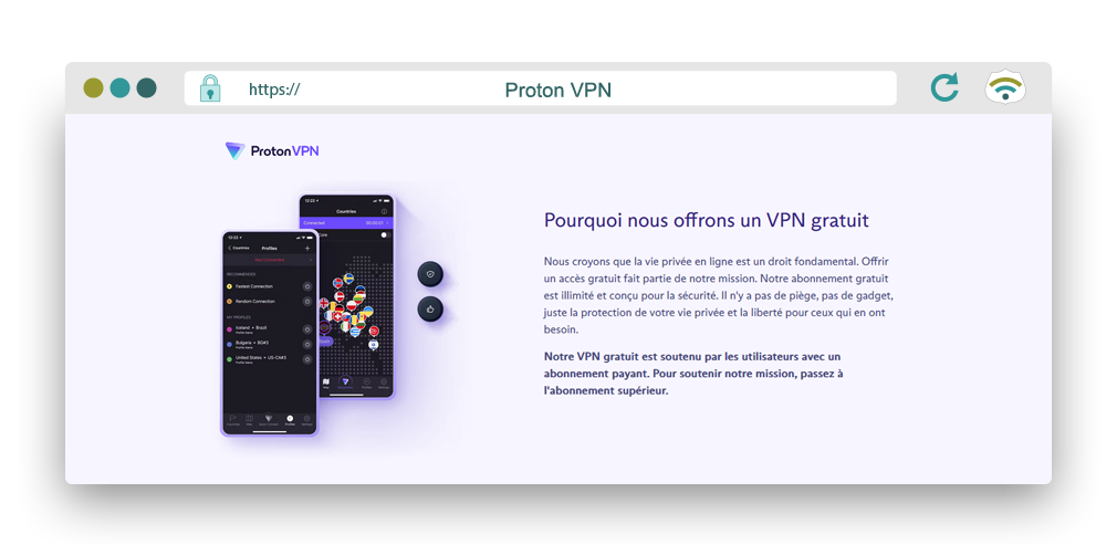 Illustration : Proton VPN gratuit pour Iphone