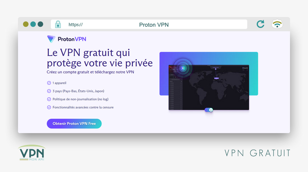 Illustration : Proton VPN 100% gratuit