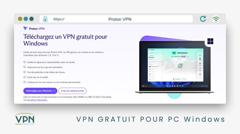 Proton VPN Gratuit pour PC Windows