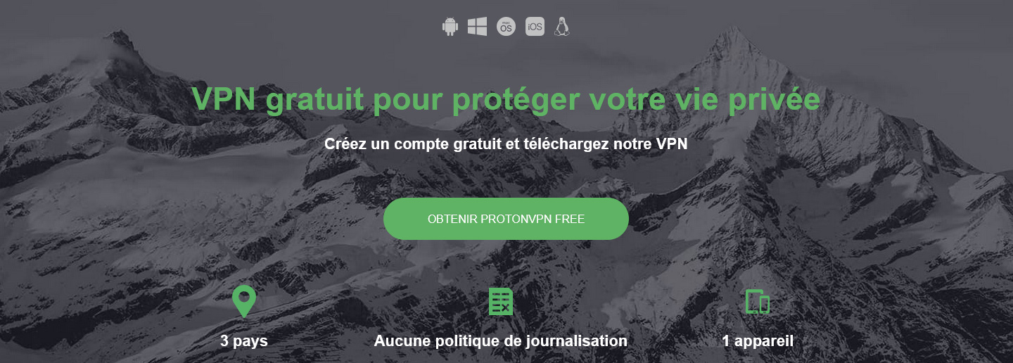 Illustration : ProtonVPN, application VPN Open Source gratuite