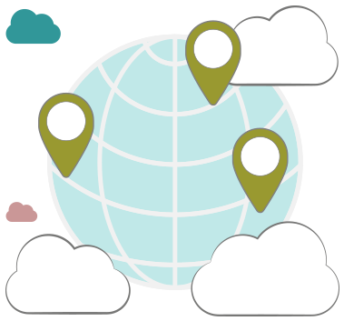 Illustration infrastructure VPN : serveurs mondiaux et performances réseau