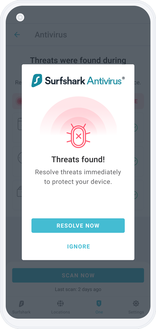 Illustration : Surfshark Antivirus pour Android