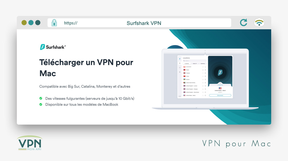 Illustration : Surfshark VPN pour tous vos mac