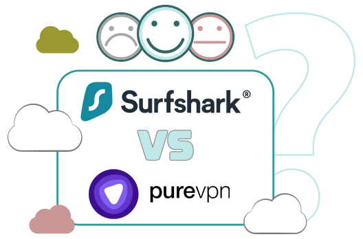 Illustration : Picto Surfshark et PureVPN