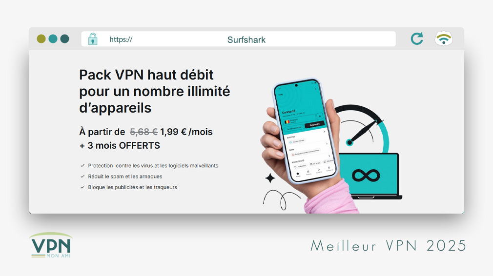 Illustration : Surfshark, les meilleur VPN pour les familles