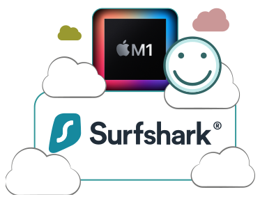 Illustration : Surfshark compatible Puce Apple M1