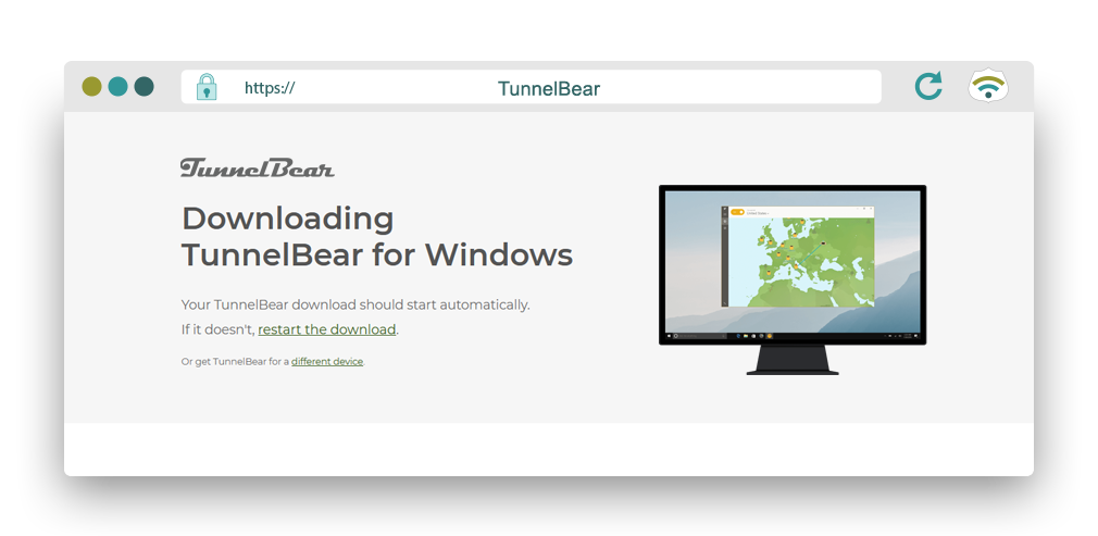 Illustration : TunnelBear, un VPN gratuit pc à vie