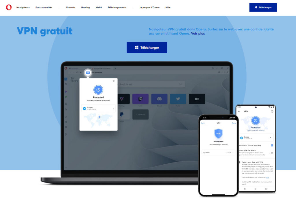 Illustration : VPN gratuit Opera