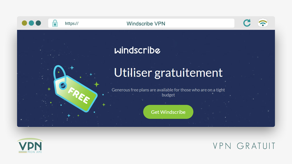 Illustration : Windscribe VPN 100% gratuit