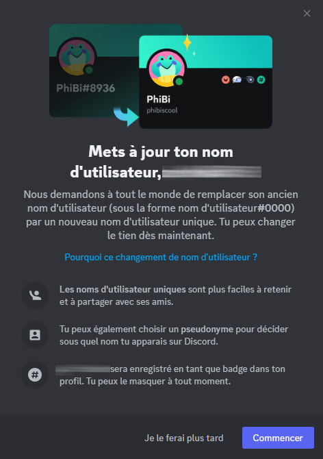 Illustration : changement recommandés par discord