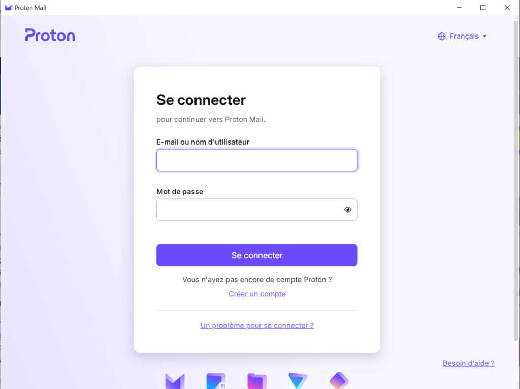 Illustration : connectez vous a la nouvelle appli de bureau proton mail