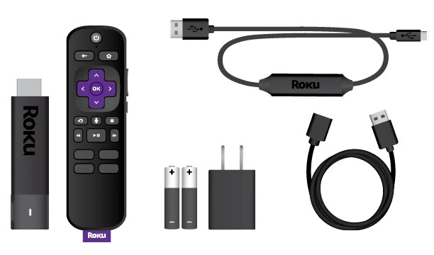 illustration du contenu d'un Kit complet IPTV Roku