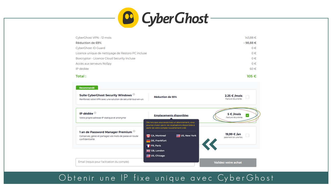 illustration : Tutoriel pour avoir une IP statique avec CyberGhost