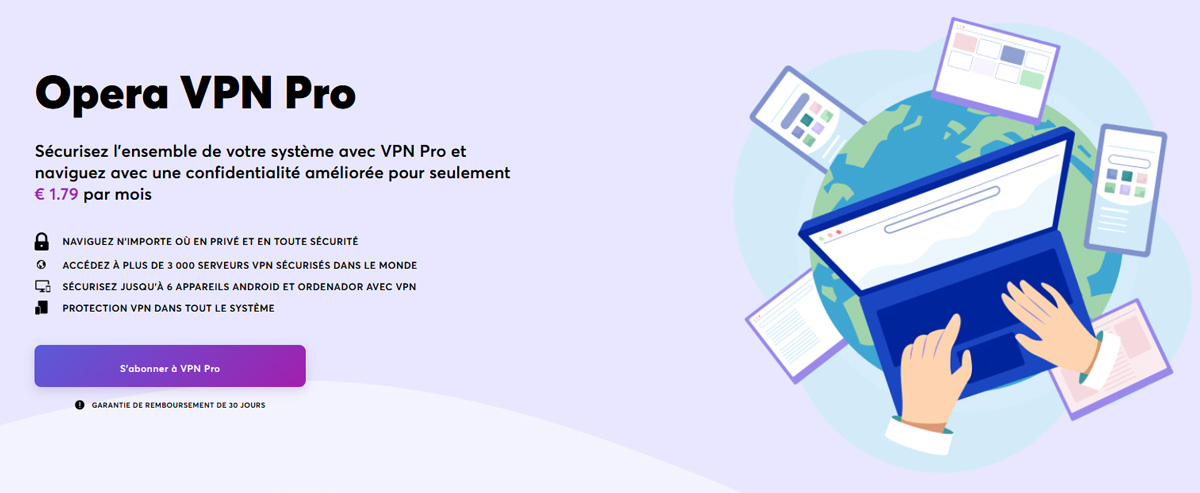 Illustration : Decouvrez Opera VPN Pro