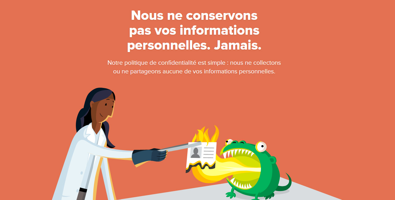 Illustration : DuckDuckGo brule les informations