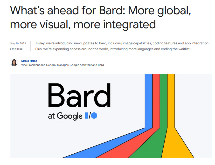 Illustration : Annonce de la sortie de Google Bard