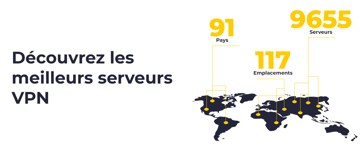 Illustration : illustration des emplacements serveurs de CyberGhost VPN