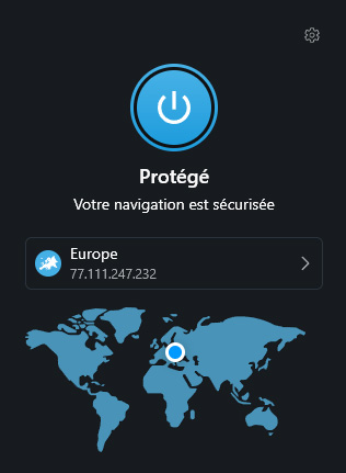 Illustration : Interface du VPN gratuit d'OPERA