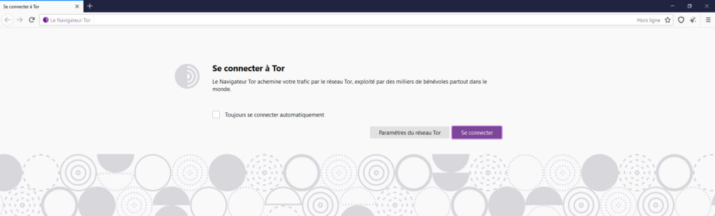 Illustration : Interface du navigateur Tor