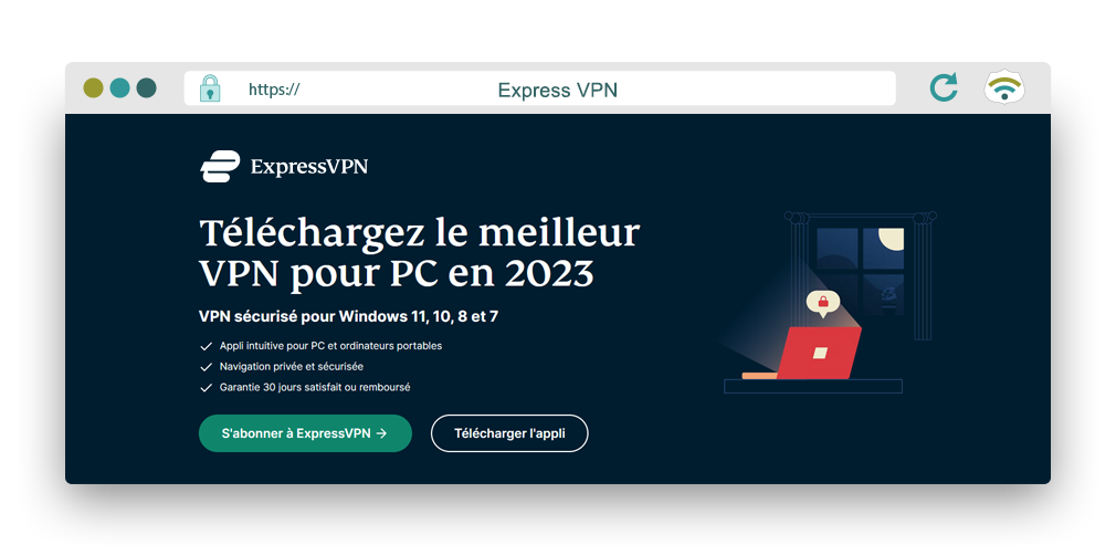 Illustration : Téléchargement gratuit d'ExpressVPN pour PC