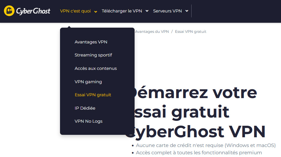 Illustration : Ou trouver CyberGhost gratuit