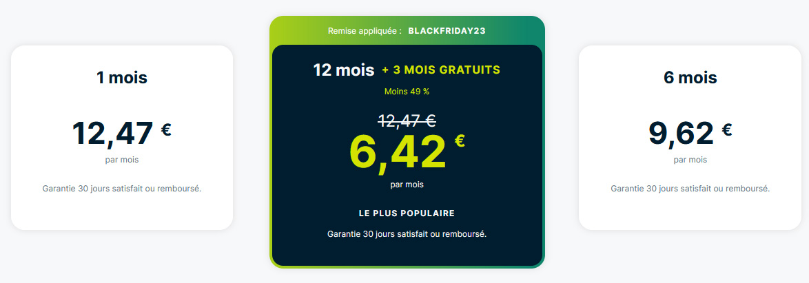 Illustration : Prix d'expressVPN pour le black friday 2023